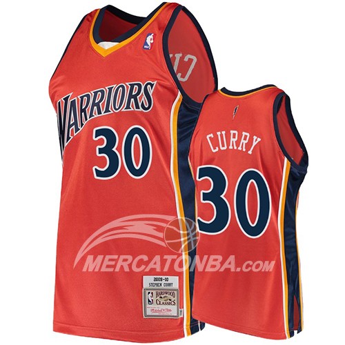 Maglia Golden State Warriors Stephen Curry 2009-10 Hardwood Classics Arancione